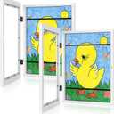 [2Pack] Kids Art Frames, 9x12 Front Opening Kids Artwork Frames Changeable, White Artwork Display Storage Frame for Wall, Holds 50 Pcs, for 3D Picture, Crafts, Children Drawing, Hanging Art, Portfolio