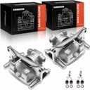 A-Premium Disc Brake Caliper Assembly with Bracket Compatible with Select Mitsubishi Models - Lancer 2009-2015 2.0L, Outlander 2007-2013 - Rear Driver and Passenger Side, 2-PC Set