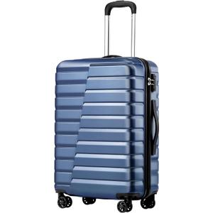 Coolife Carry On Luggage Airline Approved with Wheels Hard Shell Suitcase Spinner TSA Lock Telescopic Handle 20-Inch, Blue
