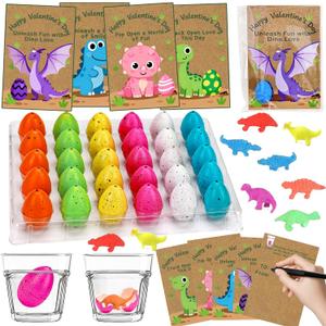 30 Pack Valentines Day Cards for Kids School with Dinosaur Egg Hatching Valentines Day Gifts for Kids Classroom Valentine Exchange Cards for Boys Girls Funny Dino Party Favors Classroom Exchange Gifts