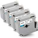 M-K231 Tape Replacement for M-K231s Brother Label Tape 12mm 0.47 Inch MK231 M231 MK231s Work with PTouch PT-M95 PTM95 PT-65 PT-45 PT-70BM PT-80 Label Maker (4-Pack, Black on White)