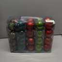 7 x 40PCS 2.36" Christmas Balls Ornaments, Plastic Christmas Tree Ornaments, Holiday Baubles, Hanging Decorations for Xmas Trees Holiday Party, Red Green Baubles