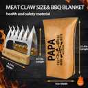 Gifts for Papa Christmas, Papa Gifts from Grandkids BBQ Blanket with Meat Claws, Meat Resting Bag for BBQ Smoking, Meat Shredder Claws Grill Accessories for Outdoor Grill on Birthday Party
