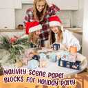 30 Pcs DIY Paper Nativity Scene Treat Box Christmas Fun Gift with Angel Animal House Paper Nativity for Classroom Art Activities Sunday School Holiday Party Table Decoration