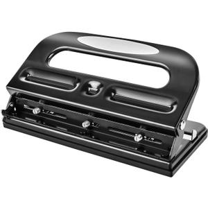 Amazon Basics Semi-Adjustable 3-Hole Punch, 30 Sheet Capacity, Black