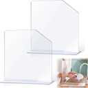 2 Pcs Clear Acrylic Sink Splash Guard with Suction Cup Freestanding Panel Barrier 15.35" x 4.5" x 14.01" Barrier Kitchen Guard Protective Splatter Barrier for Home Hospitals