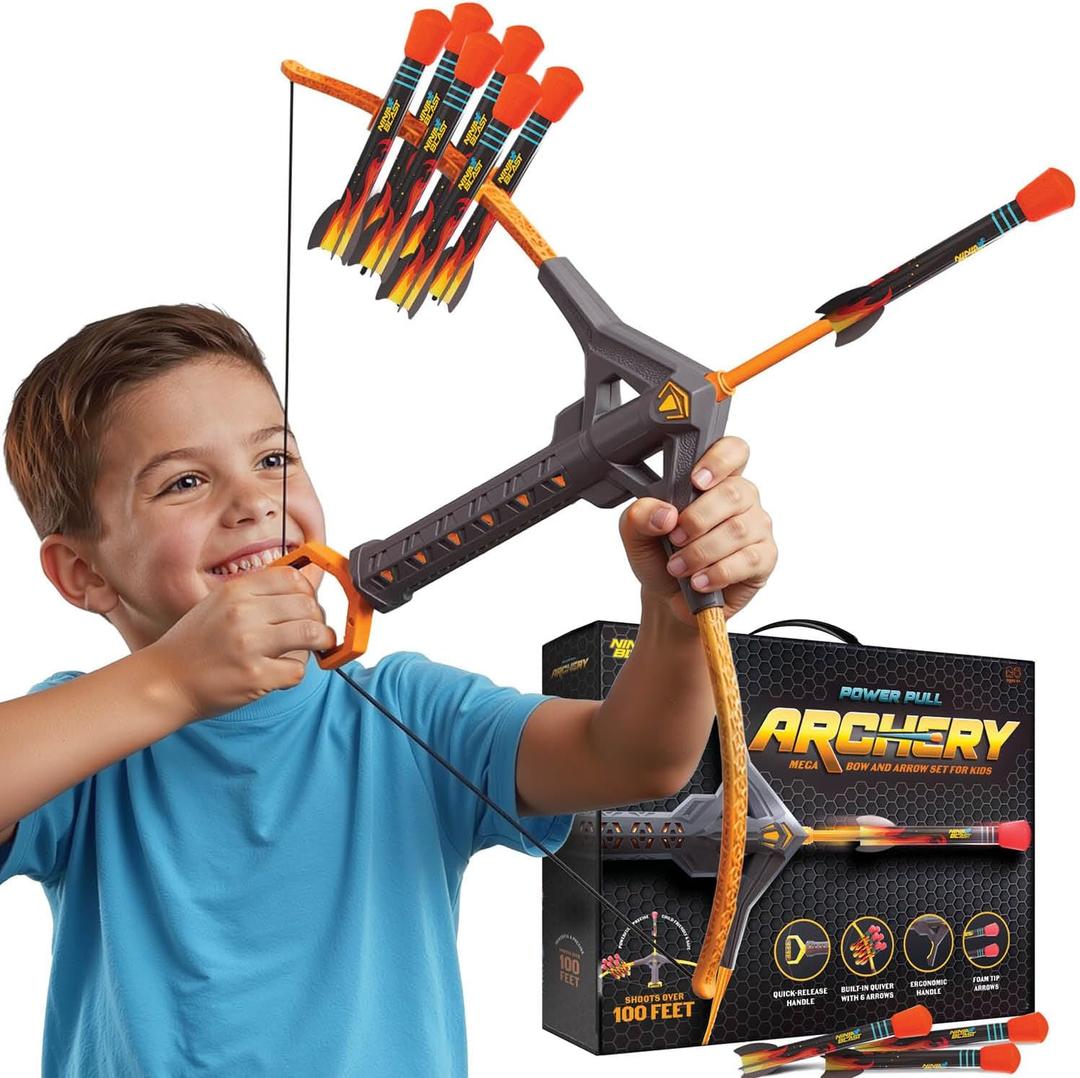 Kids Bow and Arrow Archery Set - Coolest Toys for Boys Age 6, 7, 8, 9, 10, 11 & 12 Year Old Boy Gifts - Cool Boy Toys Birthday Gift - Best Outdoor Kid Sports Play Toy