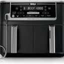 Ninja DZ550 Foodi 10 Quart 6-in-1 DualZone Smart XL Air Fryer with 2 Independent Baskets, Smart Cook Thermometer for Perfect Doneness, Match Cook & Smart Finish to Roast, Dehydrate & More, Grey