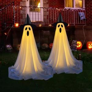 2Packs Halloween Decorations Outdoor: Enchanting Spooky Ghost with String Lights - Perfect Halloweens Party Decoration Indoor for Your Porches, Yards & Gardens!