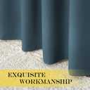 NICETOWN Smoky Blue Blackout Curtains for Bedroom/Living Room 132 Inch Length - Thermal Insulated Room Darkening Grommet Top Window Curtains (100 by 132 - Inch, 1 Panel)