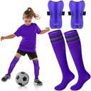 Syhood Soccer Shin Guards and Socks for Toddler Kids Youth, Lightweight Soccer Shin Pads Protective Defender Gear for 3-5, 5-10, 10-15 Years Old Children Teen Boys Girls Sports Game, S