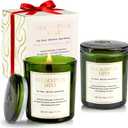 2 Pack Candles for Home Scented,Wood Wick Eucalyptus Mint Scented Candle,22.6 oz 150 Hour Long Burning Lasting, Natural Soy Wax Candles Gifts Set