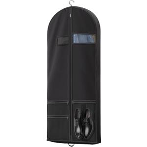Travel Garment Bag with Zipper Pocket, Suit Bag for Suits, Dresses, Coats