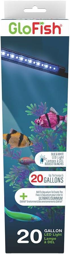 GloFish 10-Inch LED Light Sticks for Fish Aquariums Up to 20 Gallons, 2 Count, with White and Blue LED Lights