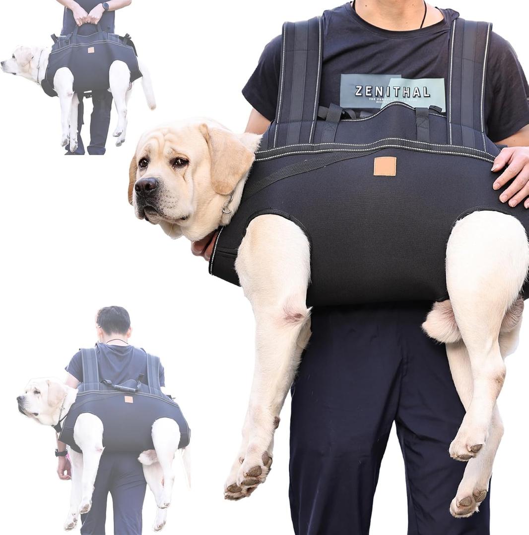 Dog Lift Harness Backpack Carrier for Dogs, Full Body Sling with Handle, Dog Harness for Joint Injuries, Arthritis, Ideal for Stairs, Elderly Dogs (XXX-Large 66-83LBS)