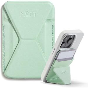 MOFT Magnetic Wallet Stand Compatible with iPhone 17/16/15/14/13/12 Series, Angle Adjustment & Magsafe Compatible MOVAS Phone Stand,Peppermint