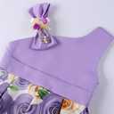 2T-9T Easter Off Shoulder Flower Girls Dress Pageant Party Floral Formal Dresses