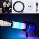 Handheld CO2 Jet Confetti Machine LED CO2 Cannon Blaster Smoke Machine with RGB Lights Carbon Dioxide Gas Column Gun Stage Effect Equipment Tube 3m Hose for Nightclub Wedding Party DJ