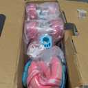 Mermaid Roller Skates for Girls Kids, Mosoulais 4 Size Adjustable Light up Wheels Skates for Toddlers, Beginner Women Rollerskates Indoor Outdoor for Xmas Birthday Gifts, Patines para Nias Nios (X-Small-Toddler(7C-10C), Pink)