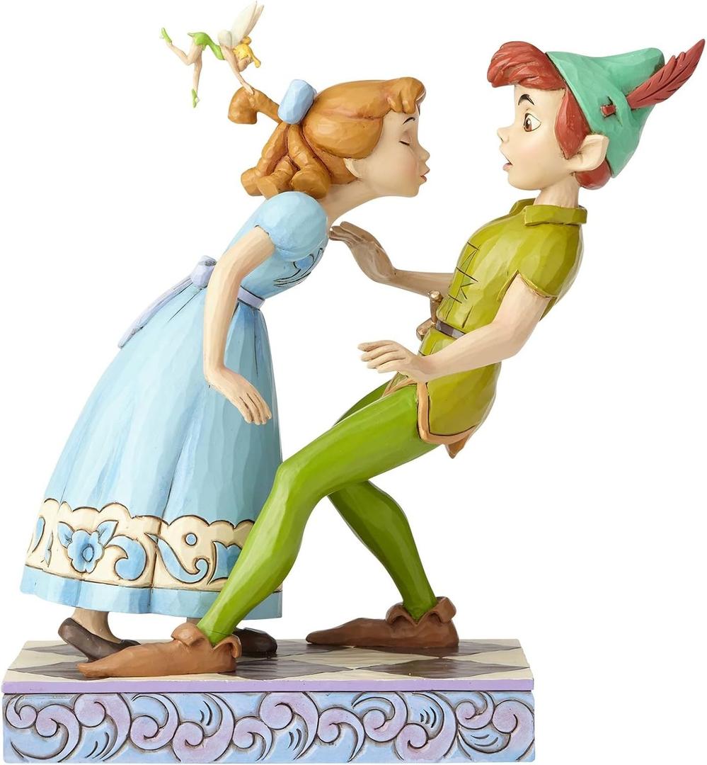 Enesco Disney Traditions by Jim Shore 65th Anniversary Peter Pan and Wendy Stone Resin, 7.4 Figurine, 7.4 Inches, Multicolor