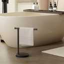 Hoimpro 13" Oil Rubbed Bronze Stand Hand Towel Holder Bathroom Kitchen Countertop Towel Rack Towel Bar Ring Free Standing Counter T Bath Accessories Freestanding Vanity Sink Hardware Stainless Steel