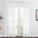 NICETOWN Voile Sheer Window Curtains for Bedroom, Rod Pocket Elegant Airy Sheer Curtains Vertical Drapes for Living Room, W60 x L84, 2 Panels, Ivory