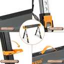 WORKESS Saw Horses 2 Pack Folding, 2600 Lbs Load Capacity & 24-32 Inch Adjustable Height Heavy Duty Sawhorse Table with 2x4 Support Arms, Portable Folding Legs and Easy Grip Handle for Woodworking