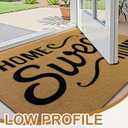 OLANLY Front Door Mat, Low Profile Doormat, Stain and Fade Resistant, Easy to Clean, for Indoor and Outdoor Entrances, Patio Porch or Entryway, Brown (35x23 Inch, Home Sweet Home)