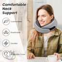 4 x Travel Neck Pillows, 100% Memory Foam Filling, Travel Pillows for Airplanes, Compact and Ergonomic Design, Best for Sleeping Plane Train Travel Essentials (Light Grey)