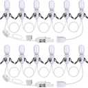 Meonum 2 Pack Accessory Cord with 6 LED Light Bulbs, 13.9ft End to End Connected Cool White Lights, Blow Mold Light Cord with Adjustable Brightness for Holiday Decoration, Christmas Village House