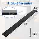 20 Inch Flat Countertop Support Brackets, 1/4'' Thick x 2.5'' W Hidden Island Countertop Bracket for Outdoor Kitchen Island Bar Quartz Wood Concrete Granite, 25 Screws Included, 4 Pack