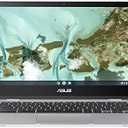 ASUS Chromebook CX1, 14" FHD, Intel® Celeron N4500 Processor, 64GB Storage, 4GB RAM, ChromeOS, Transparent Silver, CX1400CKA-AS44F