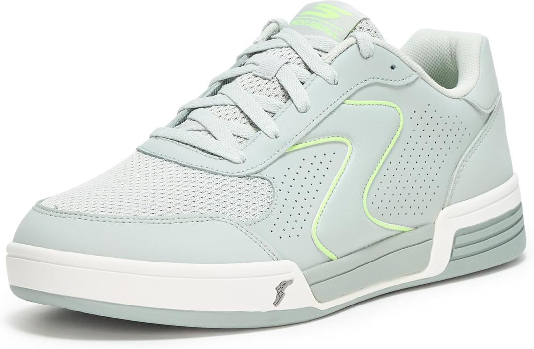 Skechers Men's Viper Court Classic Pickleball Sneaker (11, Gray/Lime)