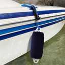 Boat Fender Covers 8" x 22"/10" x 26"/ 6" x 18" Fender Covers Marine Boat Bumper Sleeves for Twin Eye & Center Rope Tube Style Fenders, Black & Navy Blue, 3-Pack, Polyester (Boat Fender Not Included)
