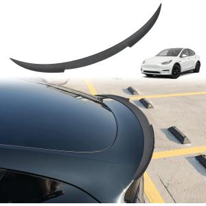 AOSKonology for Tesla Model Y Rear Spoiler Wings ABS for 2020-2023 Tesla Model Y Rear Trunk Spoiler Lip Tail Wing Rear Trunk Lid (V2 Duckbill Spoiler, Matt Carbon Fiber)