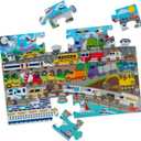 Melissa & Doug Traffic Jam, City Vehicle Themed Jumbo Floor Puzzle, 24-Piece Jigsaw Puzzle with Multiple Vehicles, 3 x 2 Foot Toddler Puzzles for Kids Ages 3+