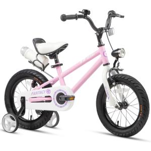 Fantacy Kids Bike, 12-20 Inch Children Bicycle for 2-13 Years Old Boys Girls, Kids Bicycle with Water Bottle Holder & Headlight & Training Wheels, Multiple Colors (Pink)