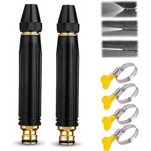 High Pressure Hose Nozzle, 2026 Upgraded All Metal Jet Sweeper Nozzle for Garden Hose, Heavy Duty Adjustable Twist Water Sprayer for Car Wash, Patio, Driveway and Outdoor Cleaning (2 PC*Pacifier)