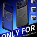 for iPhone 17 Pro Max Case Ultra-Magnetic 360 Spin Stand [Military Drop Protection] [Compatible with MagSafe] Shockproof Translucent Matte Slim Ring for iPhone 17 Pro Max Phone Case, Black