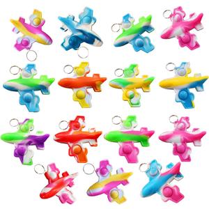 20 Packs Bulk Airplane Push Fidget Bubble Mini Pop Fidget for Adult and Kids, Summer Birthday Party Favors Supplies Classroom Students Bubble Prize
