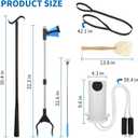6PC Hip Replacement Recovery Kit, Includes Sock Aid, Long Handle Shoe Horn, Grabber Reacher, Telescoping Back Scratcher, Leg Lifter, Long Handled Bath Sponge, Aids for Postoperative Recovery