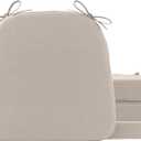 Battilo Chair Cushions for Dining Chairs with Ties, Kitchen Chair Pad with Non-Slip Backing and Removable Cover, Indoor/Outdoor Dining Seat Cushion, 16"x16"x2", Set of 4, Beige