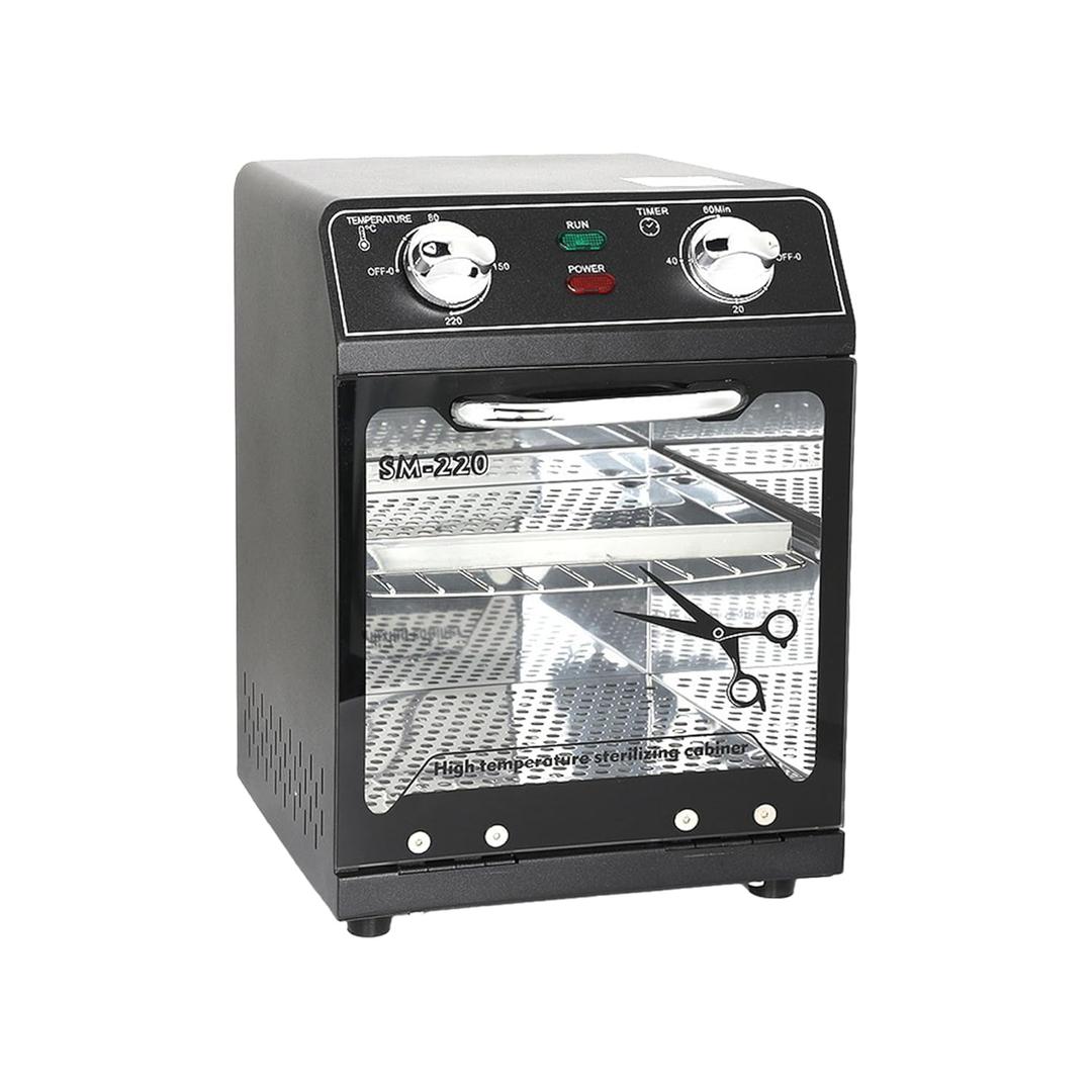 High Temperature Sterilizer, 8L Large Capacity Dry Heat Sterilizer, Max. Temperature 220, With Temperature Control & Timer, For Hair Salon Spa Nail Salon, Tool SterilizerBlack