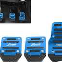 3 PCS Car Pedals Pads, Anti-slip Manual Transmission Accelerator & Brake Pedals, Hole-free Alloy Clutch Treads Sets, Universal for Most Cars, Trucks, SUVs (Blue)