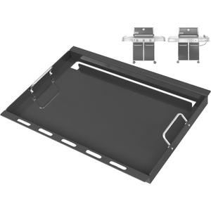 Full Size Griddle Insert for Weber Genesis 300 Series Gas Grills, 7524 Flat Top Grill Griddle Insert with Handles for Weber Genesis E310 E320 S330 EP310 EP320 EP330 CEP-310 Series, Carbon Steel