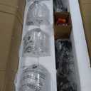 32" 4-Light Farmhouse Bathroom Vanity Light with Bubble Glass, Brown