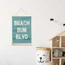 NQDWX Beach Bum Blvd Hanging Flag - Coastal Retro Wall Decor, 12x17 Inch Vintage Surf Style Banner, Beach House Sign, Gift for Surfers & Summer Vibes Lovers. (162)