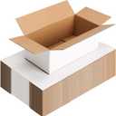 EXYGLO 40 Pack 8x4x3 Shipping Boxes for Small Business, White Corrugated Cardboard Box for Packaging, Moving, Mailing, and Storing