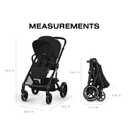 Cybex Balios S Lux Full Sized Stroller for Infant & Toddler - Moon Black