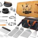 36PCS Grilling Accessories, Griddle Accessories Kit with BBQ Blanket, Flat Top Grill Tools for Blackstone & Camp Chef, Grill Spatula Set with Enlarged Spatulas, Basting Cover, Scraper